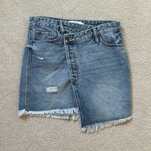Asymmetrical Denim Skirt
